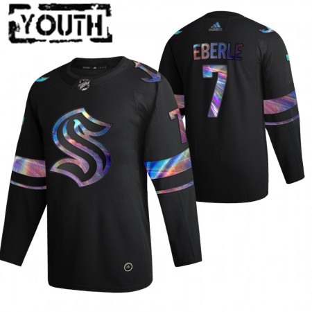 Dětské Hokejový Dres Seattle Kraken Jordan Eberle 7 2021-22 Duhová holografická Černá Authentic